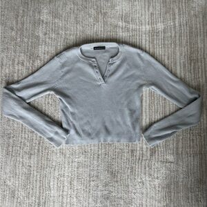 Brandy Melville Gray Ribbed Crop Top